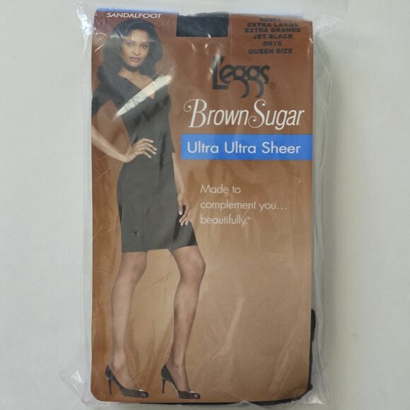 LEGGS ultra ultra sheer BROWN SUGAR control top PANTYHOSE black - Picture 1 of 4